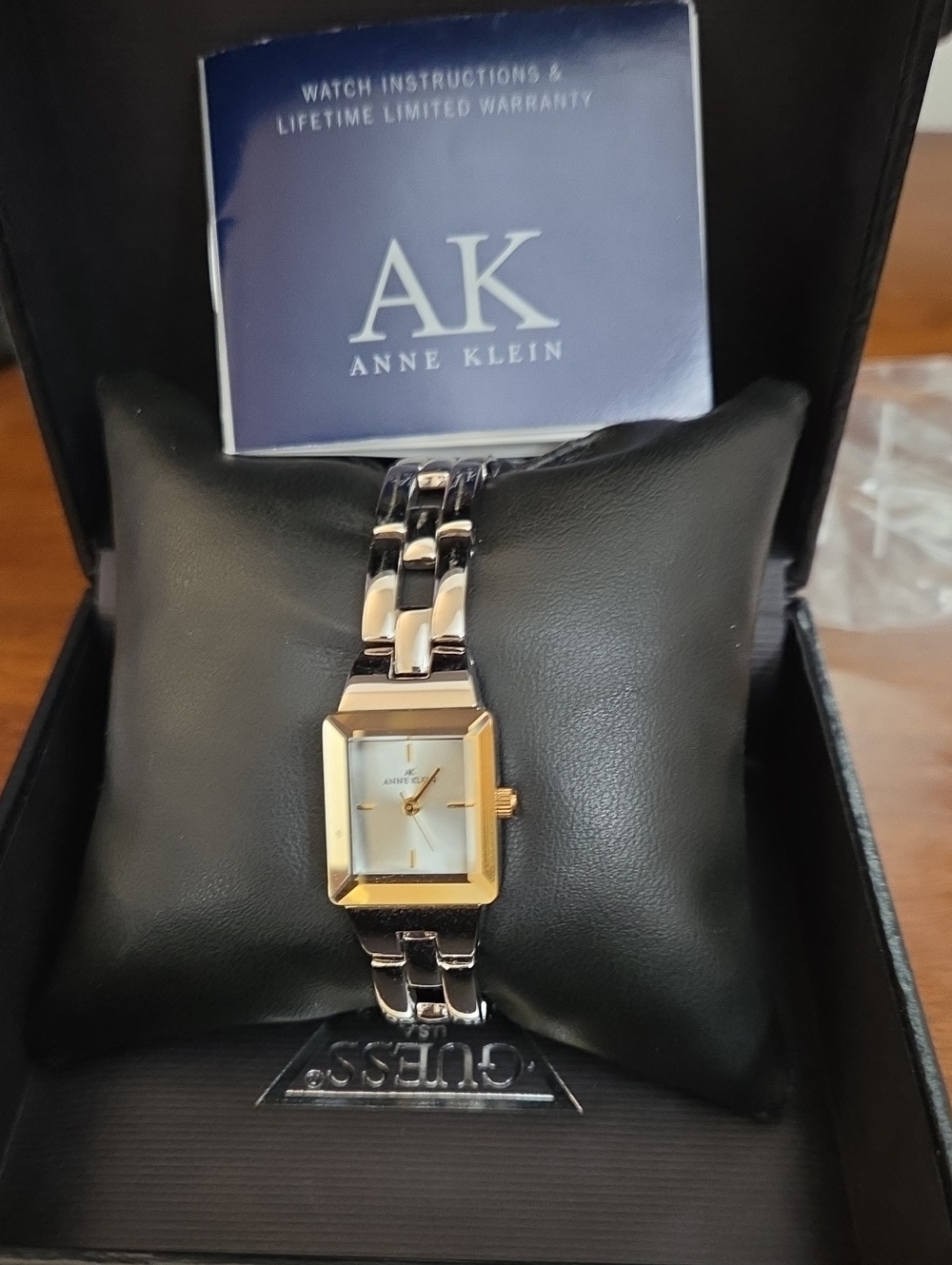 Anne Klein Two-Tone Gold and Silver Link Bracelet Watch